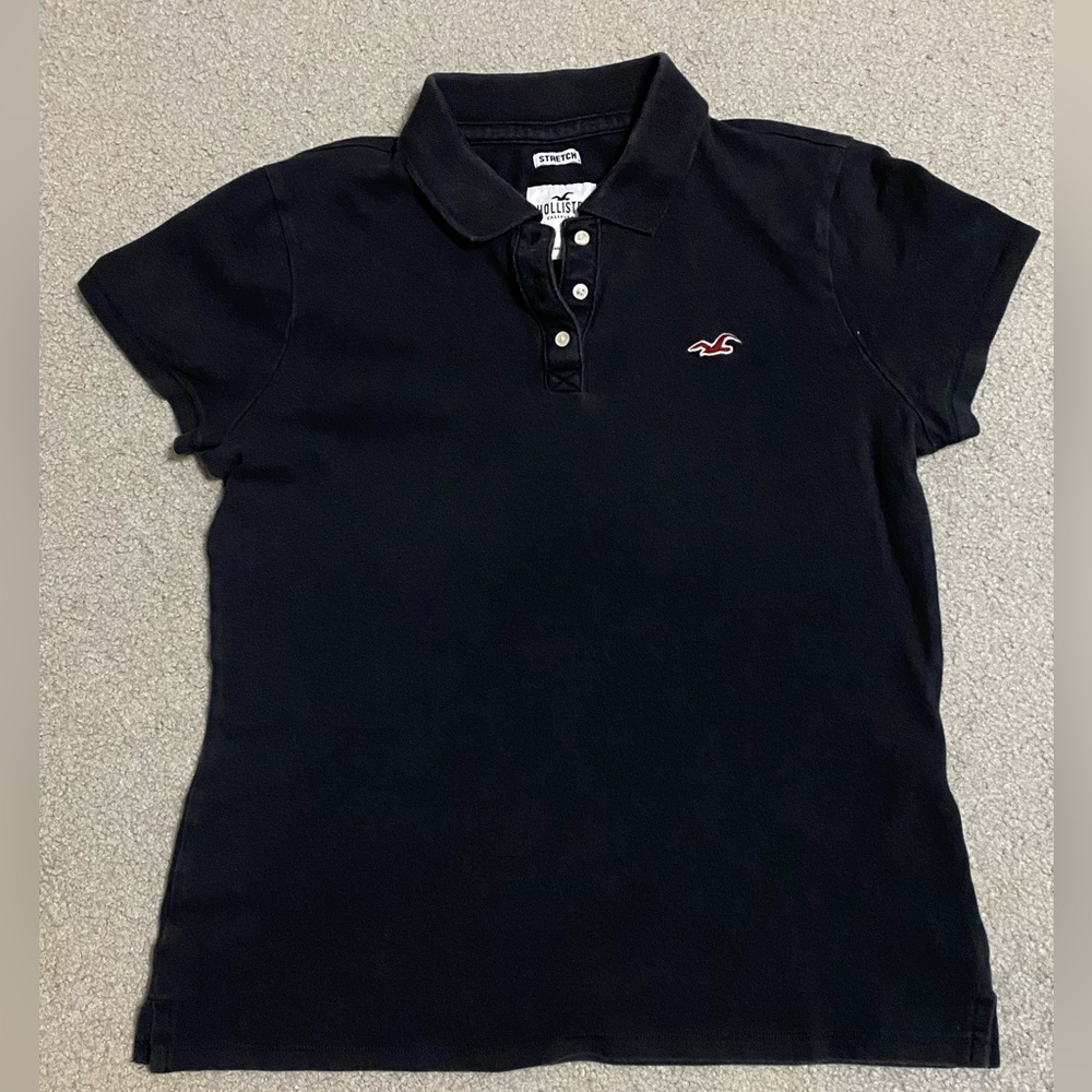 Hollister Women's Medium Black Stretch Polo;
Back to School